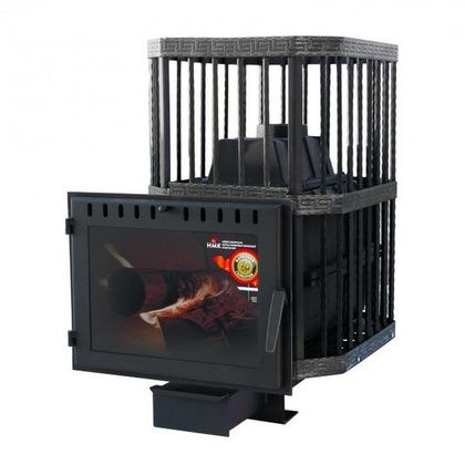 Печь для бани НМК Сибирь Сибирь-18 сетка квадрат панорама в Калининграде