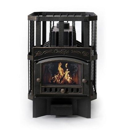 Печь для бани НМК Сибирь «Сибирь-32» каминная дверца кованная сетка, чугун в Калининграде