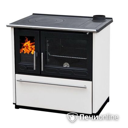 Отопительная печь Plamen 850 Glas белая труба справа в Калининграде