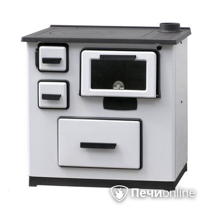 Отопительно-варочная печь Plamen Slavonac белая труба справа в Калининграде
