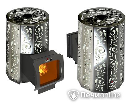Дровяная печь-каменка GrillD Violet window long Max Жадеит 100 в Калининграде