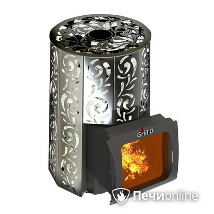 Дровяная печь-каменка GrillD Violet window short Max Жадеит 80 в Калининграде