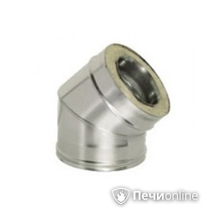 Дымоход Дымок Колено 45° с изоляцией 0,8 мм. OТFR45  120/200 в Калининграде