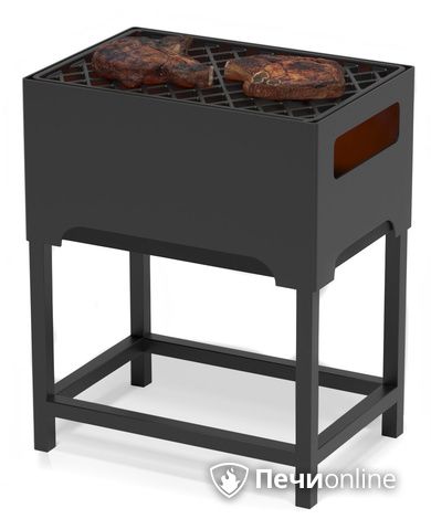 Мангал Везувий Турист №1 с чугунной решеткой "СТЕЙК" на подставке в Калининграде