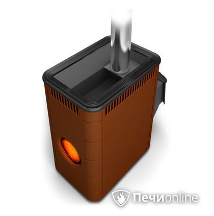 Дровяная банная печь TMF  Аврора Inox ДА Иллюминатор терракота  в Калининграде