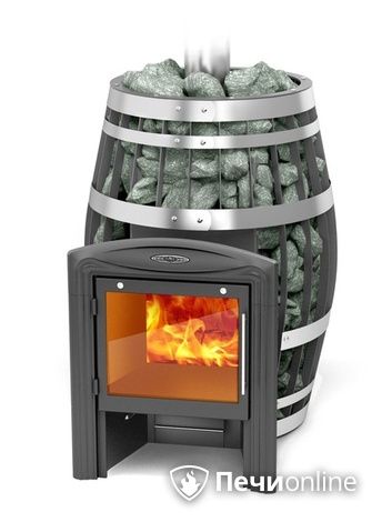 Дровяная банная печь TMF Саяны XXL 2015 Inox Витра с закрытой каменкой и теплообменником в Калининграде