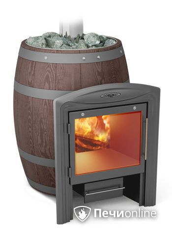 Дровяная банная печь TMF Вариата Inox Витра Баррель палисандр в Калининграде