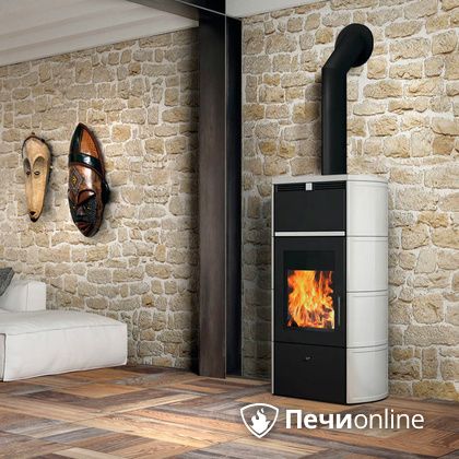 Печь-камин Edilkamin Flamma 24 kw V.A. Bianco Panna с Т/О в Калининграде