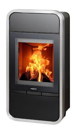 Печь-камин ABX Smart (Trim), черная, нержавеющая сталь в Калининграде