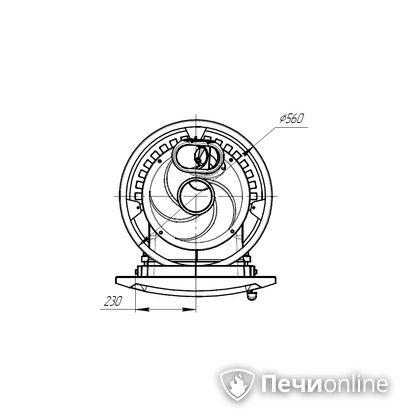 Дровяная печь-каменка Прометалл Атмосфера L короткий топливный канал сетка в Калининграде