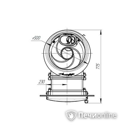 Дровяная печь-каменка Прометалл Атмосфера L комбинированная сетка-ламель Змеевик наборный в Калининграде