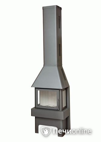 Печь-камин Бавария (Экокамин) 3 Стекла 12 кВт серая/черная в Калининграде