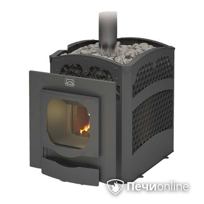 Дровяная банная печь Теплодар Былина сетка 24 Ч Панорама (1.1) в Калининграде