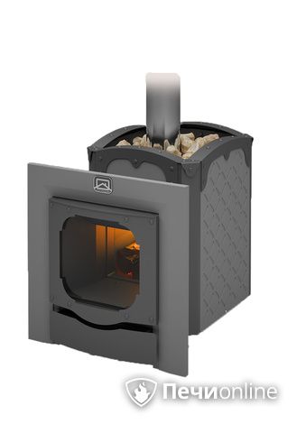 Дровяная банная печь Теплодар Былина-12 Ч Панорама (1.1) в Калининграде