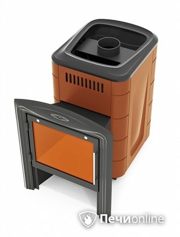 Дровяная банная печь TMF Компакт 2017 Inox Витра терракота в Калининграде