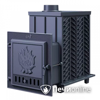 Дровяная банная печь Гефест ЗК-30 чугунная дверца закрытая каменка в Калининграде