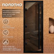 Дверь для бани Arta Премьер 60G бронза с черным профилем, 2000х700 мм