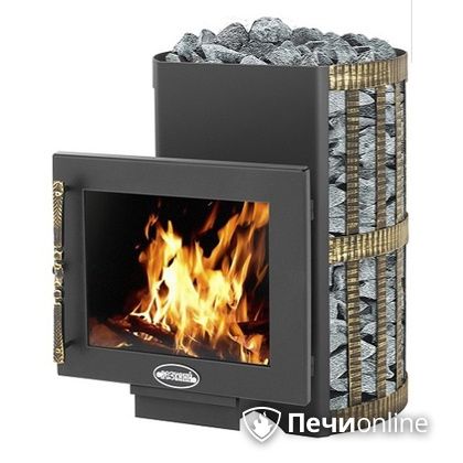 Дровяная банная печь Везувий Скиф Ковка 22 Панорама в Калининграде