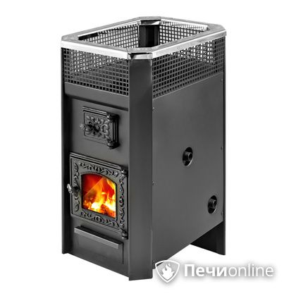 Дровяная банная печь Радуга ПБ-11 с теплообменником 6 мм прочистная дверца в Калининграде