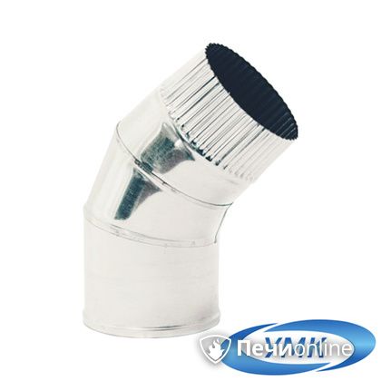 Дымоход УМК Отвод 135° D100 1.0мм нержавейка в Калининграде