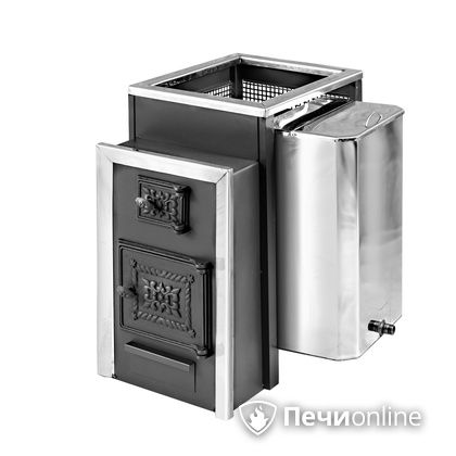 Дровяная банная печь Радуга ПБ-21Б (под навесной бак 45л) 6 мм прочистная дверца в Калининграде