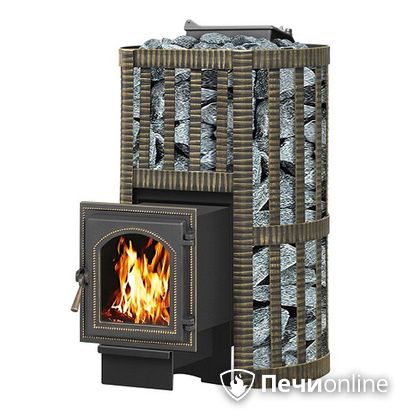 Дровяная банная печь Везувий Ураган Ковка 16 (270) с закрытой каменкой чугун в Калининграде