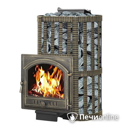Дровяная банная печь Везувий Ураган Ковка 16 (205) с закрытой каменкой чугун в Калининграде