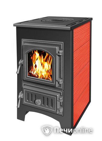 Печь-камин Везувий ПК-01 (270) с плитой 9 кВт красный в Калининграде