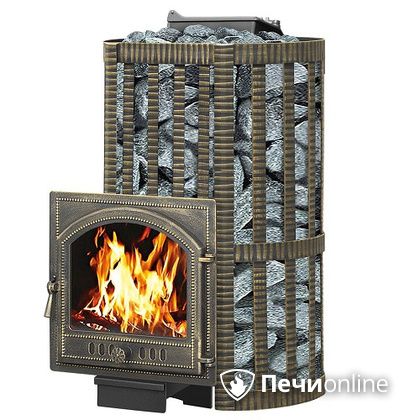 Дровяная банная печь Везувий Ураган Ковка 28  (205) с закрытой каменкой чугун в Калининграде