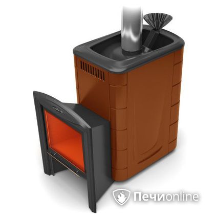 Дровяная банная печь TMF Гейзер 2014 Inox Витра  Терракота в Калининграде