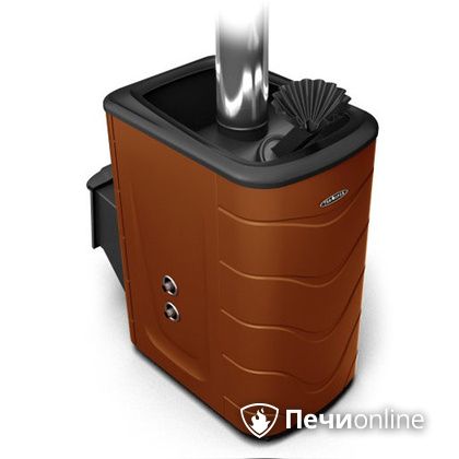 Дровяная банная печь TMF Гейзер 2014 Inox с теплообменником терракота в Калининграде
