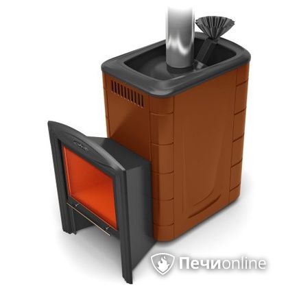 Дровяная банная печь TMF Гейзер 2014 Carbon Витра терракота в Калининграде