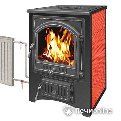 Печь-камин Везувий ПК-01(205) с теплообменником красный в Калининграде
