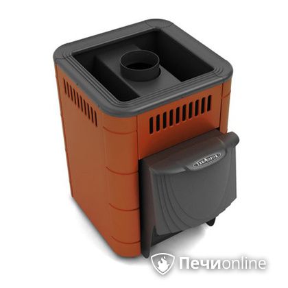 Дровяная банная печь TMF Оса Inox дверь антрацит короткий канал терракота в Калининграде