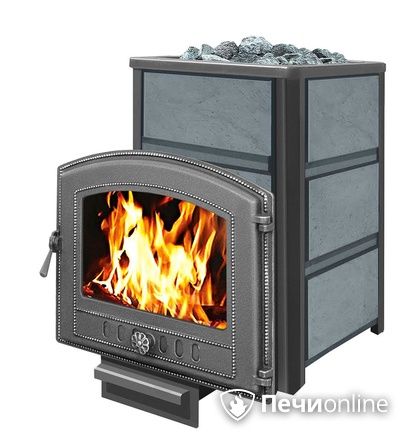 Дровяная банная печь Везувий Легенда 16 (224) в талькохлорите чугун в Калининграде