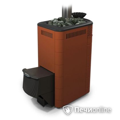 Дровяная банная печь TMF Гейзер XXL 2017 Inox дверь антрацит закрытая каменка терракота в Калининграде