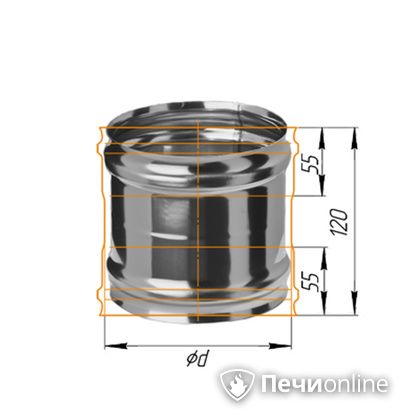 Дымоход Феррум Адаптер ММ для печи нержавеющий 08 d-150 в Калининграде