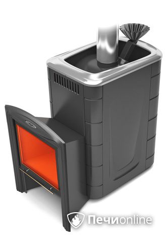 Дровяная банная печь TMF Гейзер Супер Inox Витра ЗК антрацит в Калининграде